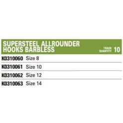 Korum -Korum korum allrounder barbless angelhaken mit ose 1